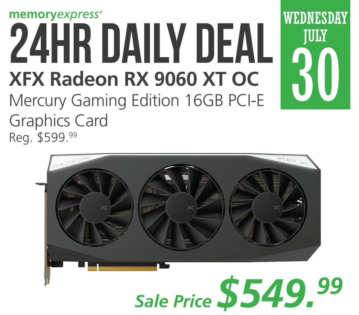 #24hrDailyDeal:
The #XFX Radeon™ RX 9060 XT OC Mercury Gaming Edition 16GB Graphics Card is powered by AMD RDNA™ 4 compute units with enhanced raytracing capabilities for an ultra-immersive gaming experience.
Get today's 24hr Daily Deal for only $549.99!
bit.ly/4l1E3NG