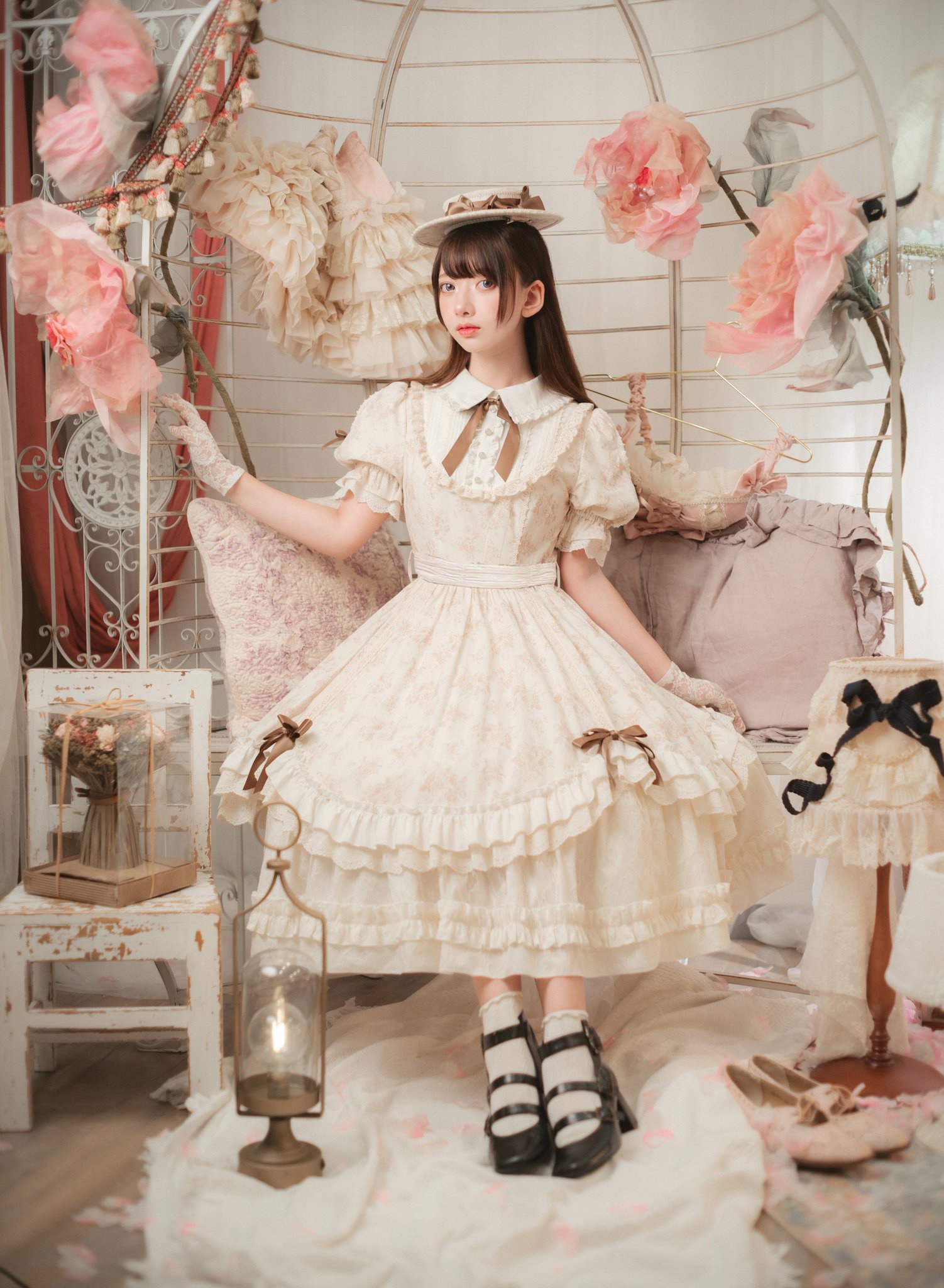 エグランティーヌ　パフスリーブドレス、作家物ヘアクリップセット HoshibakoWorks‧✧̣̥̇‧星箱Works on X: 
