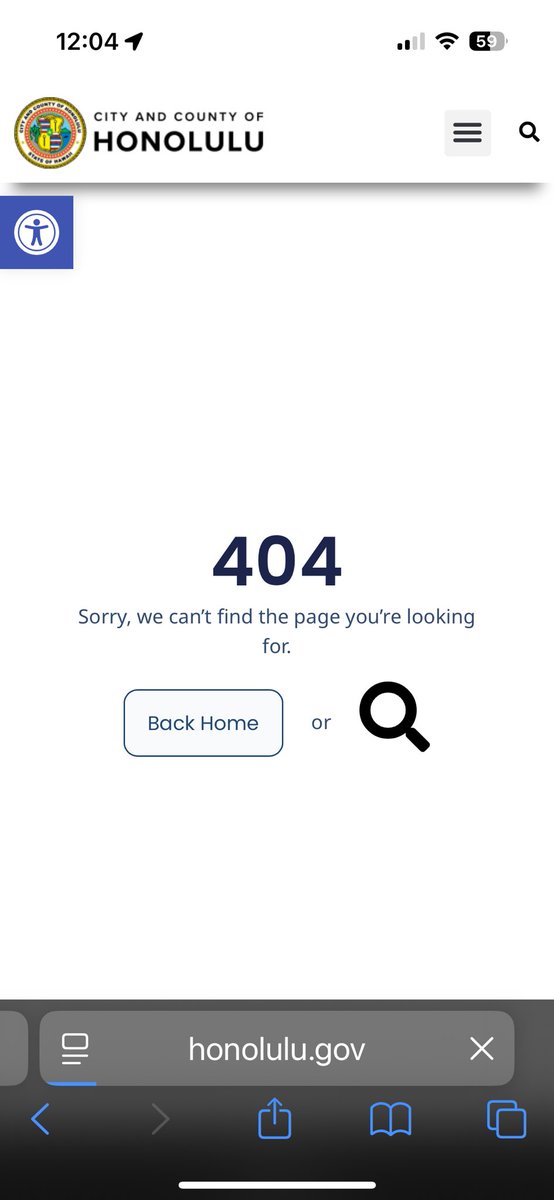 City of Honolulu web site is not holding up too well.