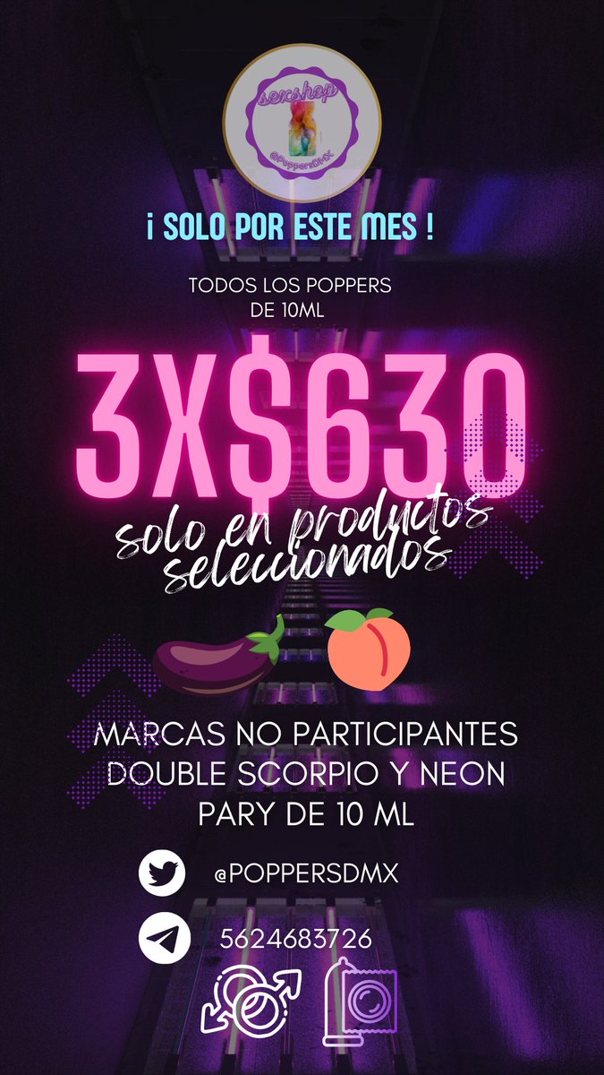 PoppersDMX's tweet photo. LOS MEJORES #POPPERS 

LAS MEJORES MARCAS AL MEJOR PRECIO 😉

LAS MEJORES ENTREGAS GARANTIZADAS😉

MANDA WHATSAPP 💬
📲5624683726 Donovan 😉

ENTREGAS EN TODA CDMX
RT y Fav ❤️🔄
Pregunta por PRECIOS horarios de entrega y formas de pago 💵💳 https://t.co/mPifi1TKsx