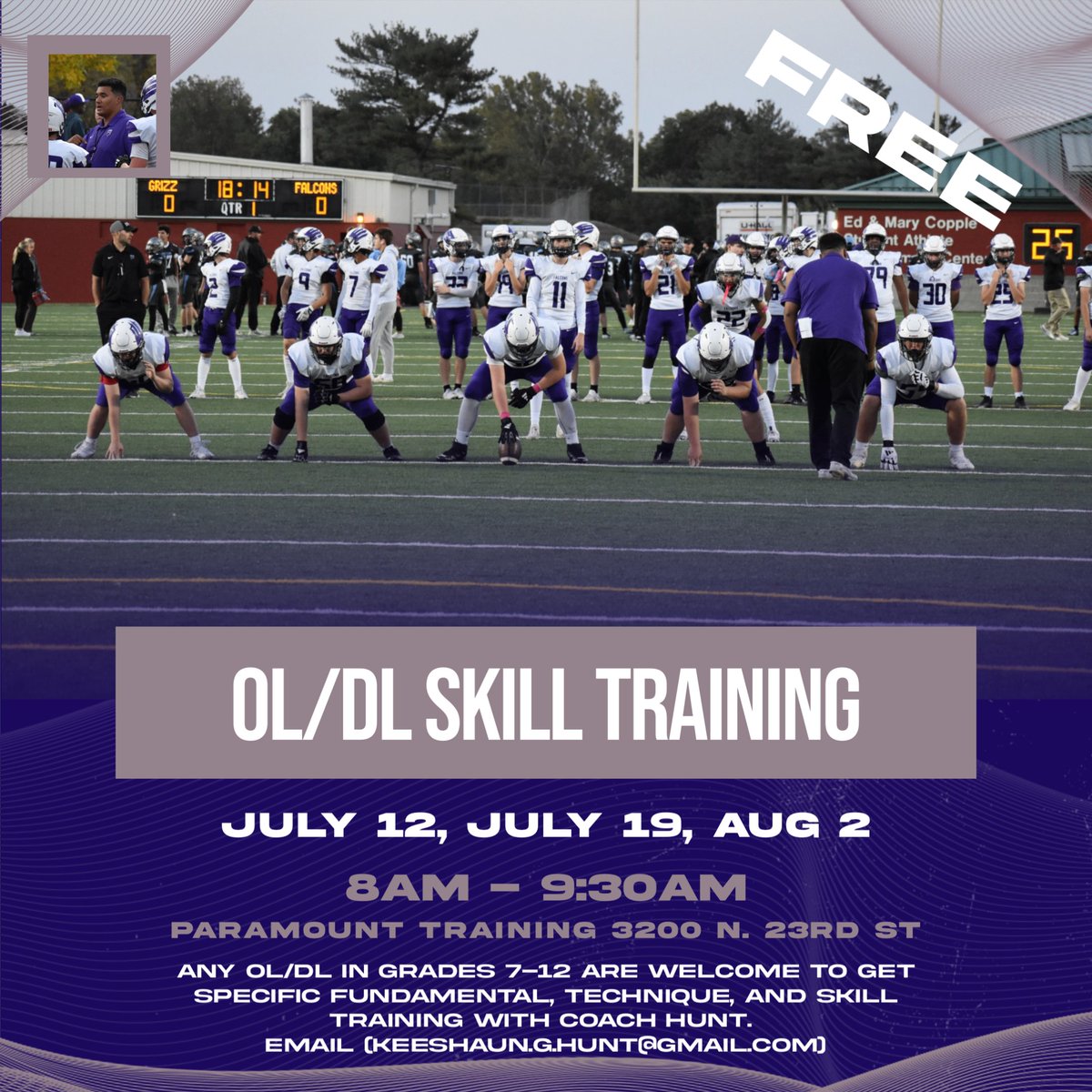 Last opportunity for our OL/DL camp at Paramount! This is for grades 7-12! See you there!