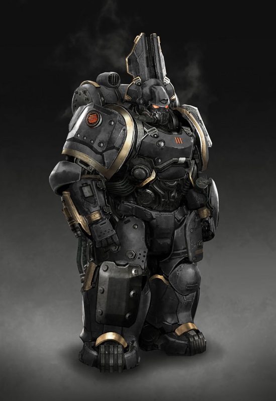 Dieselpunk Space Marine Art by Vincentius Matthew