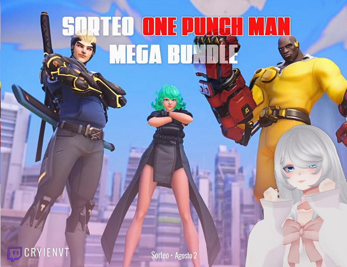 CryienVT's tweet photo. 👊 ONE PUNCH MAN GIVEAWAY/SORTEO 👊

Gracias @Blizzard_Ent @OverwatchLATAM por los codigos!

¿Como participar?
👥 Sigueme @CryienVT (X y TTV)
🔁 Retweet + Like 

🗓️ Agosto 2 
🔴 TTV: CryienVT

#Overwatch2 #OnePunchMan #OW2Season17 #Vtuber https://t.co/zKaCvk7x9w