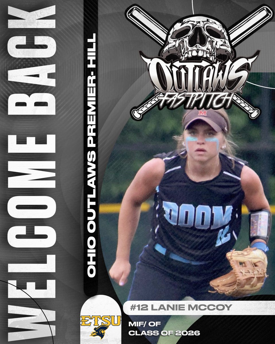 (Coach Jeff) Cincy Doom Premier- Hill (@coachjeffhill) on Twitter photo Welcome Back <a href="/ETSUSoftball/">ETSU Softball</a> commit <a href="/Lanie_McCoy9/">Lanie McCoy 2026</a> & Family!
Lanie has played lights out for us in the MIF & brings a solid consistent bat to the plate. On the Bases she creates havoc!
Welcome Back Lanie & The McCoy Family!
WE>Me
#OutlawNation #OutlawLife #RepresentTheBest Welcome Back <a href="/ETSUSoftball/">ETSU Softball</a> commit <a href="/Lanie_McCoy9/">Lanie McCoy 2026</a> & Family!
Lanie has played lights out for us in the MIF & brings a solid consistent bat to the plate. On the Bases she creates havoc!
Welcome Back Lanie & The McCoy Family!
WE>Me
#OutlawNation #OutlawLife #RepresentTheBest
