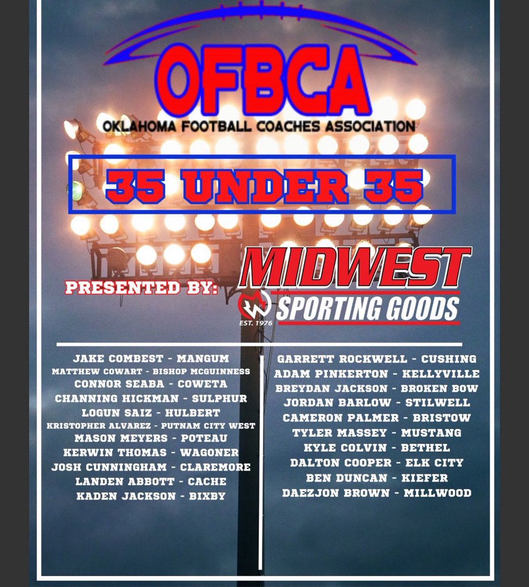 Congratulations to our very own Co-DC <a href="/Coach_KAlvarez/">Kristopher Alvarez</a> for being selected for the <a href="/OFBCA/">OFBCA</a> 35 under 35. #WESTUP