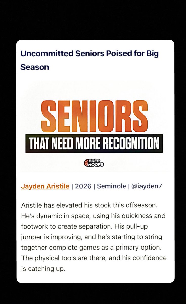 Jayden Aristile † (@iayden7) on Twitter photo Uncommitted Seniors Poised for Big Season <a href="/prephoopsfl/">Prep Hoops Florida</a> & <a href="/bokeybasketball/">Seminole High School Basketball</a> Uncommitted Seniors Poised for Big Season <a href="/prephoopsfl/">Prep Hoops Florida</a> & <a href="/bokeybasketball/">Seminole High School Basketball</a>