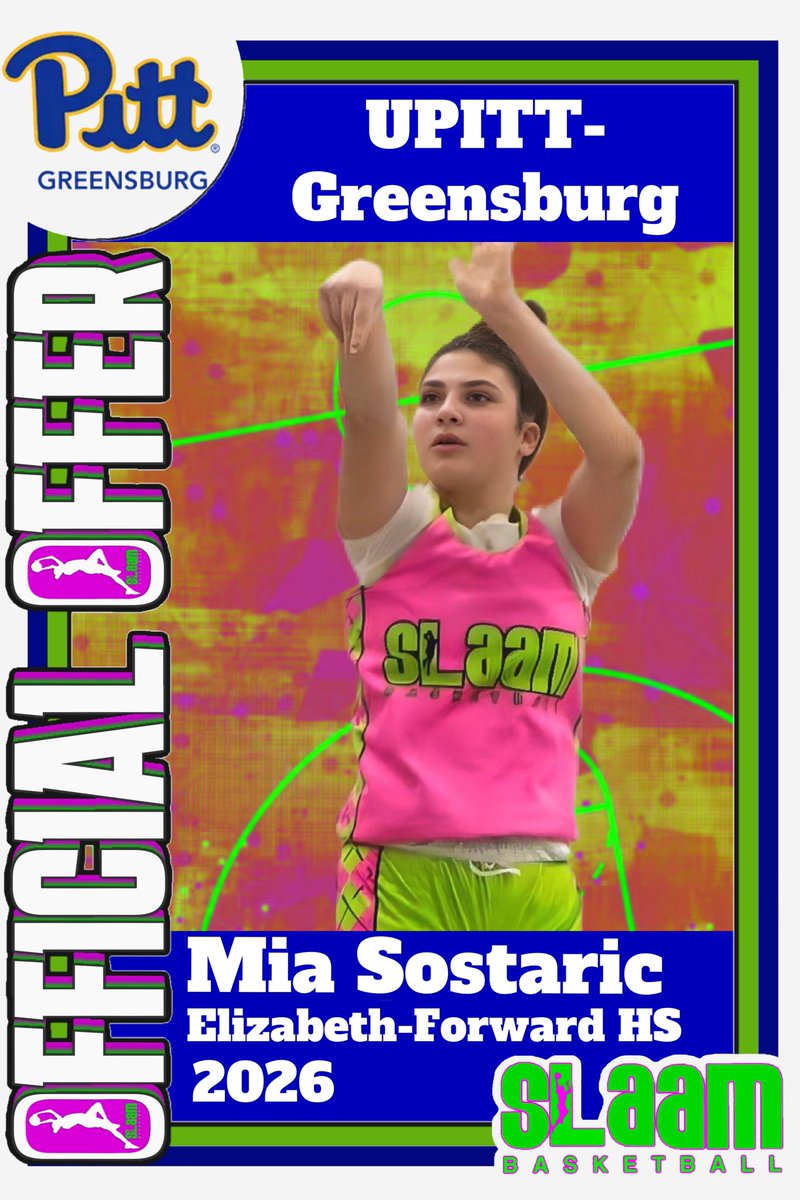 slaambasketball (@slaambasketball) on Twitter photo ๐๐ Congrats to #SLAAMFam's <a href="/mia_sostaric/">Mia Sostaric</a> on her incredible offer to join <a href="/juliebolden_/">Julie Bolden</a> & <a href="/UPG_WBB/">Pitt-Greensburg WBB</a>! ๐พ๐ฅ Your hard work and dedication are paying off, Mia! Keep shining on and off the court! ๐ #PittGreensburg #BasketballDreams <a href="/Slaam26Norman/">SLAAM26NORMAN</a> <a href="/SLAAMCOACHSTEVE/">Coach Stephen</a> <a href="/Elite40League/">Elite 40 League</a> ๐๐ Congrats to #SLAAMFam's <a href="/mia_sostaric/">Mia Sostaric</a> on her incredible offer to join <a href="/juliebolden_/">Julie Bolden</a> & <a href="/UPG_WBB/">Pitt-Greensburg WBB</a>! ๐พ๐ฅ Your hard work and dedication are paying off, Mia! Keep shining on and off the court! ๐ #PittGreensburg #BasketballDreams <a href="/Slaam26Norman/">SLAAM26NORMAN</a> <a href="/SLAAMCOACHSTEVE/">Coach Stephen</a> <a href="/Elite40League/">Elite 40 League</a>