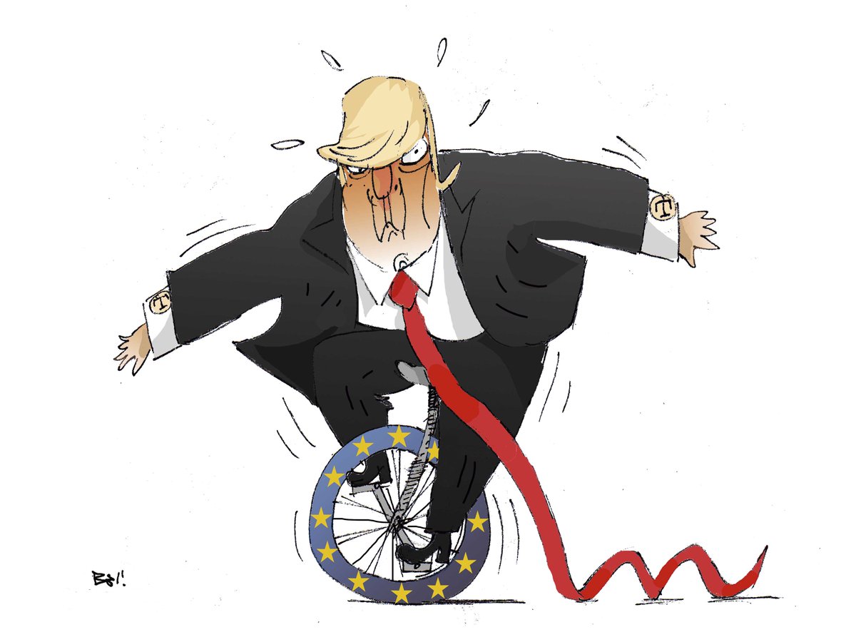 BecsHumor's tweet image. Trade relations between Europe and Donald Trump!