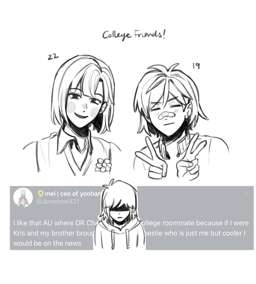Frisk and Chara refresher! ft. College friends AU
#undertale #deltarune