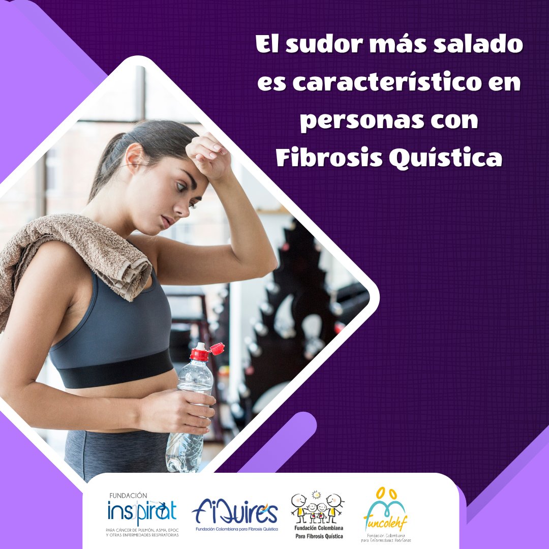 En la #FibrosisQuística, el sudor es más salado debido a un defecto en la proteína CFTR, lo que impide la reabsorción del cloruro de sodio
Esto aumenta el riesgo de deshidratación, por eso es clave mantenerse hidratado y consumir líquidos que repongan sales
💜
#FIQUIRES