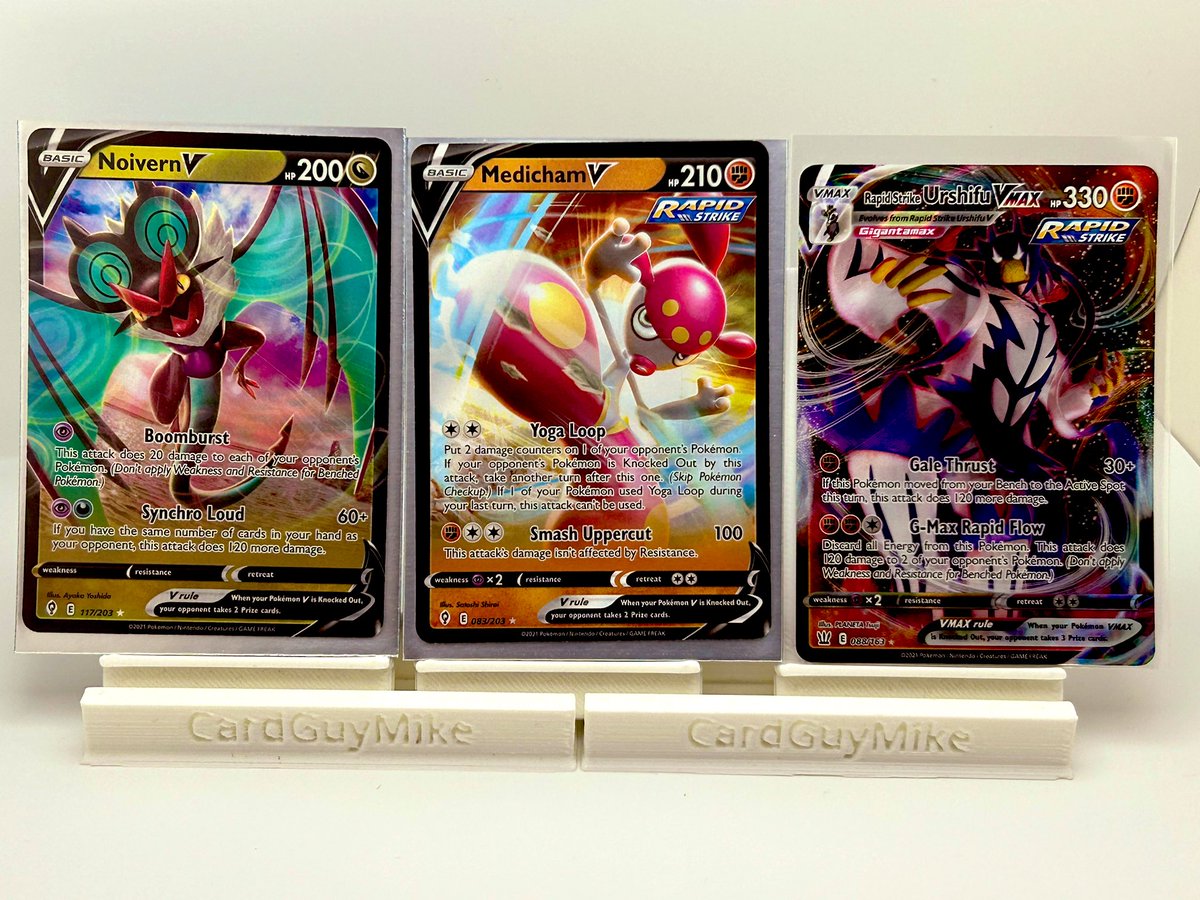 CGMPokeStacks ($5bmwt $1 pwe)

Zacian v $0.5
Lucario v $0.75
Pikachu v $1.25
Noivern v $0.5
Medicham v $0.5
Rapid strike urshifu vmax $1.25