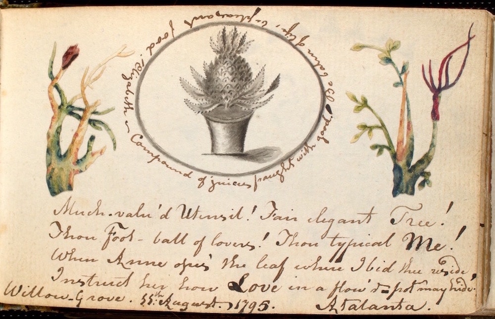 PublicDomainRev's tweet photo. "Friendship books" were the #Facebook of the 17th and 18th centuries (without the ads and data mining). Here's a fine example of one begun in 1795 by the aunt of the poet Felicia Dorothea Browne: https://t.co/a9sLZCqdRI #FriendshipDay https://t.co/YA5tWhfDsV