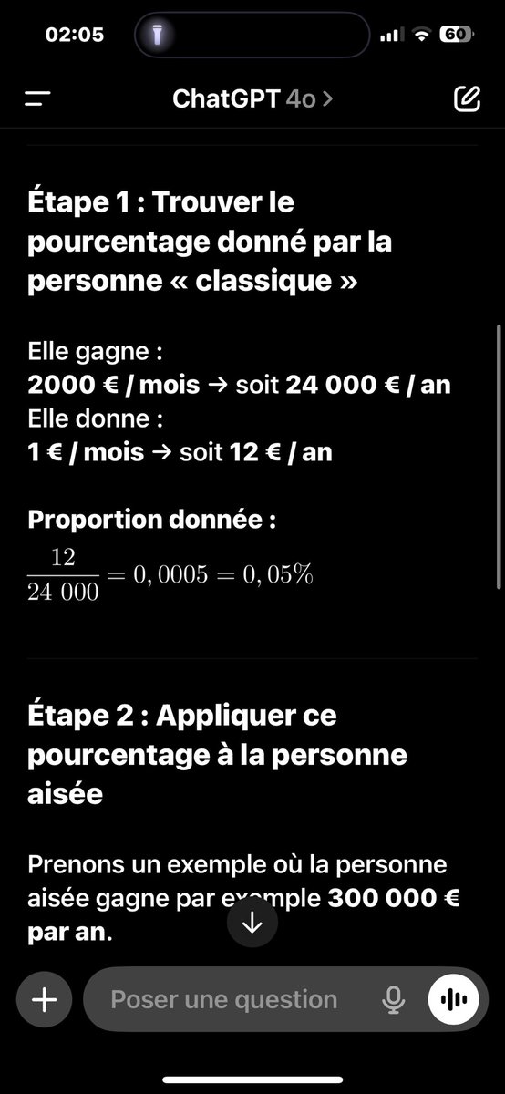 blaz_100's tweet image. Alors la question m’a toujours un peu agacé entre les personnes qui donne 1€ et les « millionnaires » qui donne 10.000€ alors j’ai demandé à chat gpt pour que le débat soit clos une fois pour toute 😁
Bien entendu je suis partit du postulat qu’ils gagner plusieurs centaines 1/2