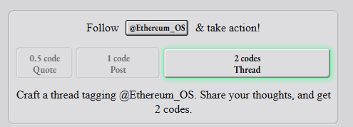 GM <a href="/Ethereum_OS/">Eth OS</a> 
 What's Ethereum OS?

 <a href="/Ethereum_OS/">Eth OS</a> is Underground Farm You Need a Code to Enter.

<a href="/Ethereum_OS/">Eth OS</a> is  new era of crypto farming .
This isn’t your typical “connect-wallet-and-click” protocol. ETH OS is a gated farm, currently in Epoch 1, and only the chosen few with