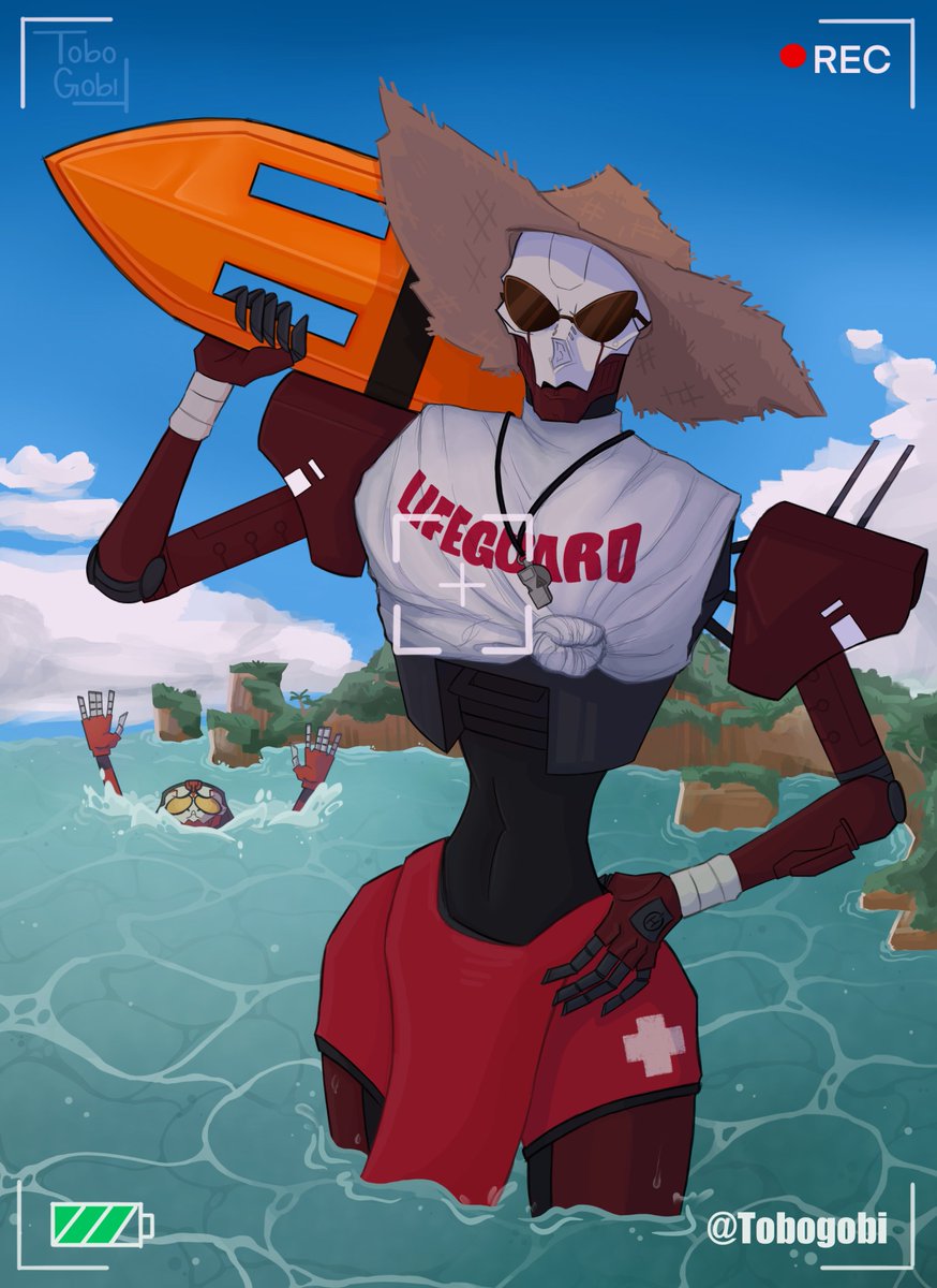 Tobogobi's tweet image. I had a blast participating in this!! Here&apos;s my full piece for the #ApexSwimSuitEdition !! 🏖️🛟