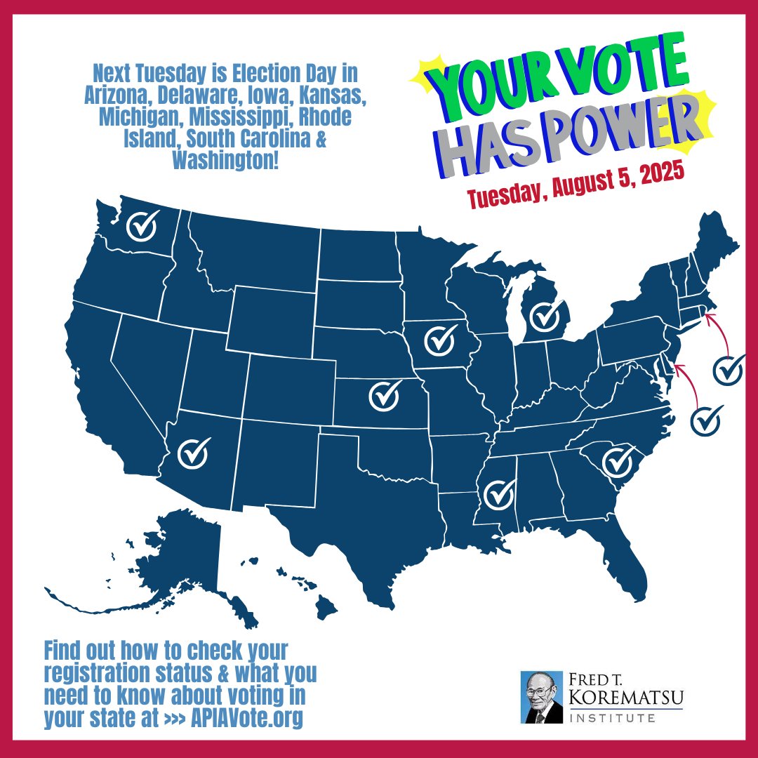 Next Tuesday is #ElectionDay in 9 states! Your power is in your vote! KI advocates for civic participation to make choices for our collective future. Civil liberties &amp; civic education are more important than ever. Find out about voting at <a href="/APIAVote/">APIAVote | #StopAsianHate</a>: tinyurl.com/73d3p2vp