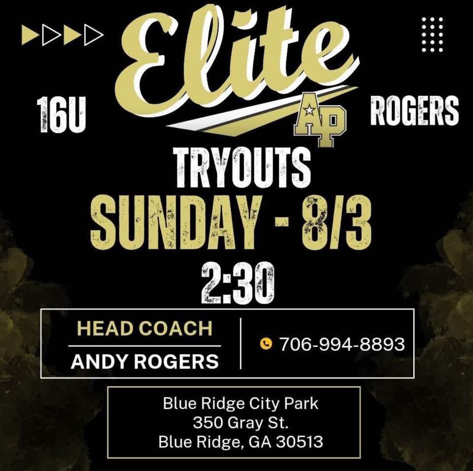 My travel team is having tryouts this weekend, if anyone is interested please contact Coach Andy Rogers!!!
