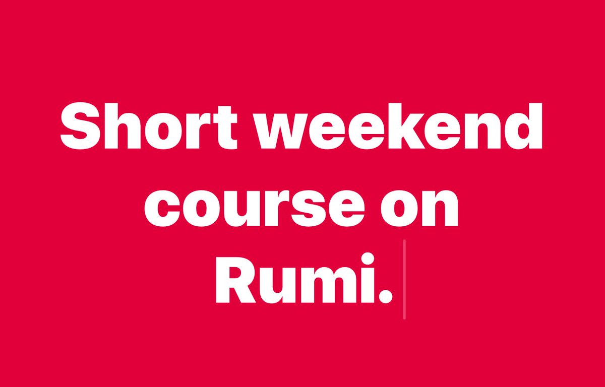 short course on mathnawi Maulana  RUM
IA on Sat 2nd &amp; Sun 3rd  of Aug 2025 .
11 am-1 pm. 
Day 1 : 1st session Shams and Rumi &amp; 2nd session townsman &amp; the villager. 
Day 2: Escape of The Merchant ‘s parrot.  in box for info on registration,  course fee, venue.
#rumi  #sufipoetry