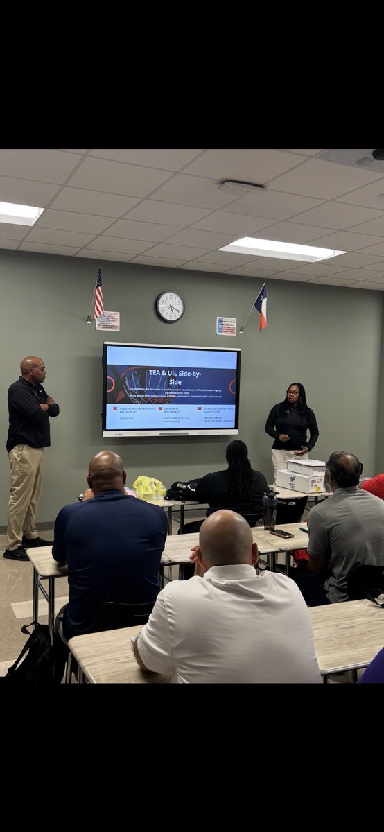 FosterHSBBall's tweet photo. Many thx to @lcisdathletics for allowing foster hoops & @FosterWbball coaches to share polices & procedures and vertical alignment with fellow hoop coaches Thoroughly enjoyed meeting and talking with the coaches about hoops at the LCISD coaches kickoff #hoopfam @AthleticsFoster https://t.co/suSAgbzxlZ