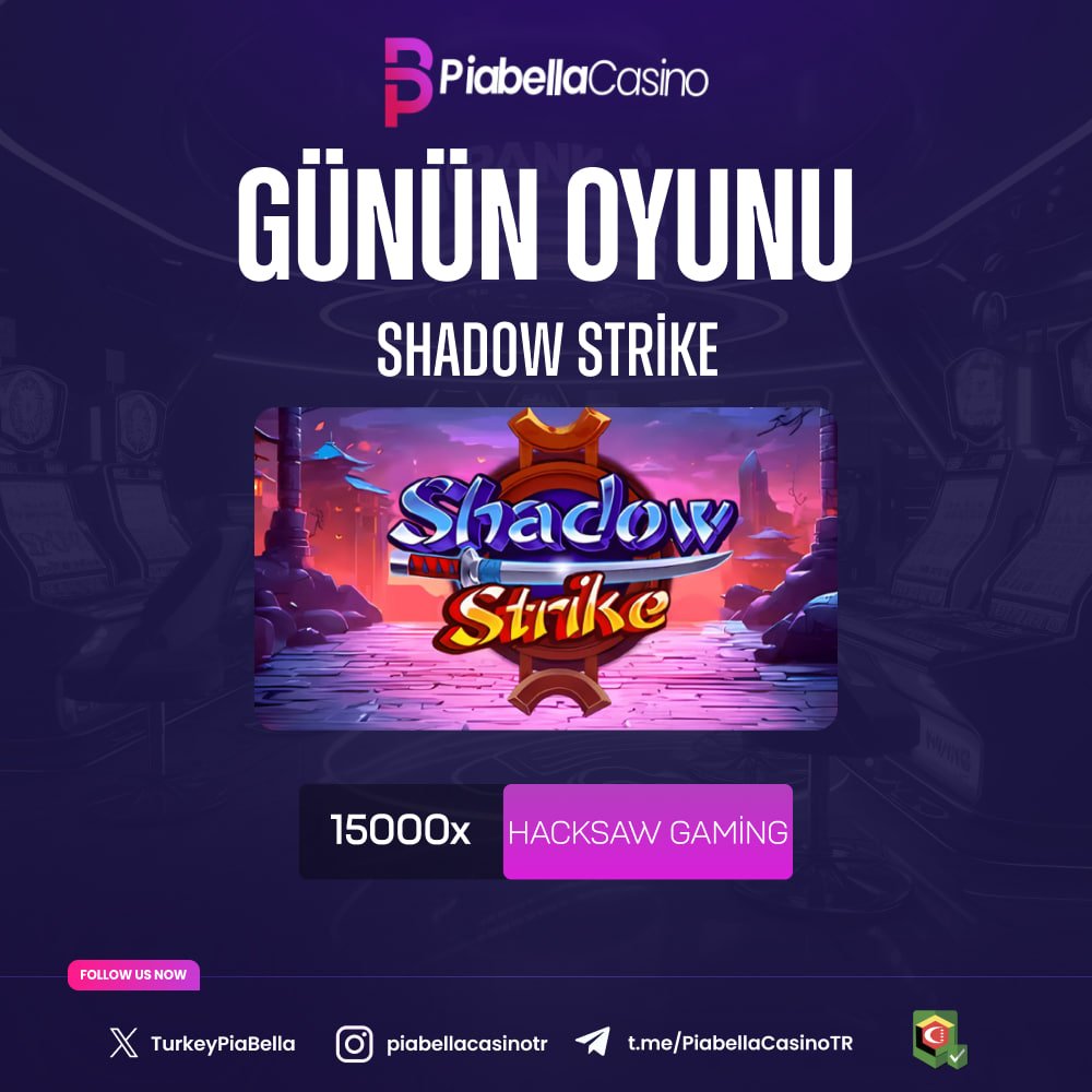 🔞 Bugünün yıldızı Piabella Casino'da parlıyor: Shadow Strike ile kazancın kapılarını arala!

⭐️ Çarpanlar havada uçuşuyor, büyük kazançlar seni bekliyor!

⚡ Hemen oyna, sen de kazanmaya başla!