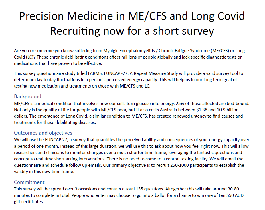 MECFS_Clinic's tweet photo. For more details: 
https://t.co/nvfwxXIXhL

We are now actively recruiting interested participants. https://t.co/2YgxLJA7ME