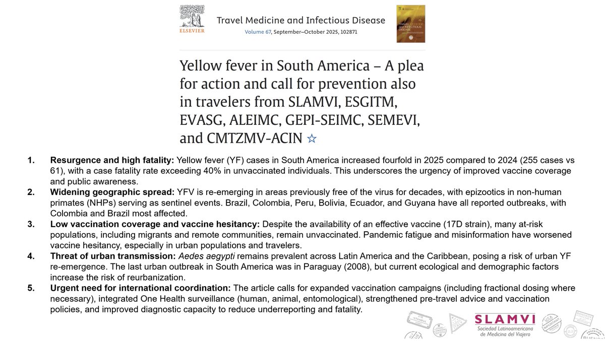 Top 5 Key messages of our Editorial on Yellow Fever
sciencedirect.com/science/articl…