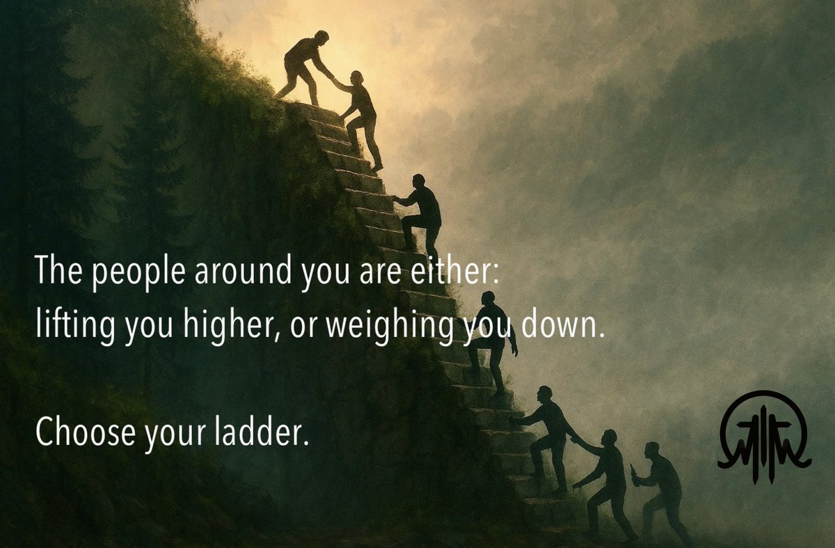 MarkThisMinute's tweet image. The people around you are either:
lifting you higher, or weighing you down.

Choose your ladder.

#Motivation #NetworkMatters #RiseTogether #CastleAndCreek