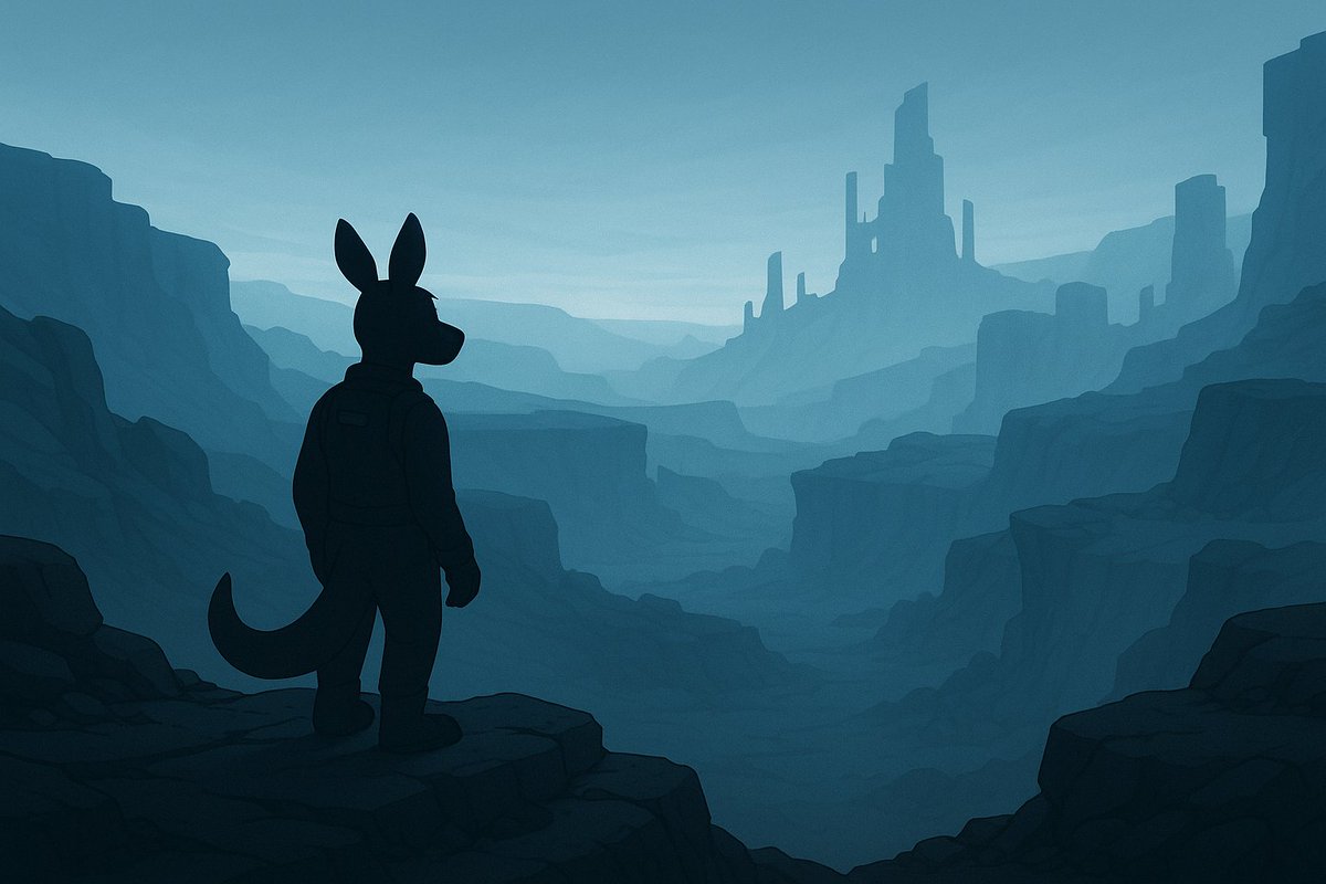 🌄 GM from the ridge above Theta-4.
Nobody slept much.
The idea of a past failure —
caused by one of them —
hangs in the air like static.
#KangaLactics #NFTs