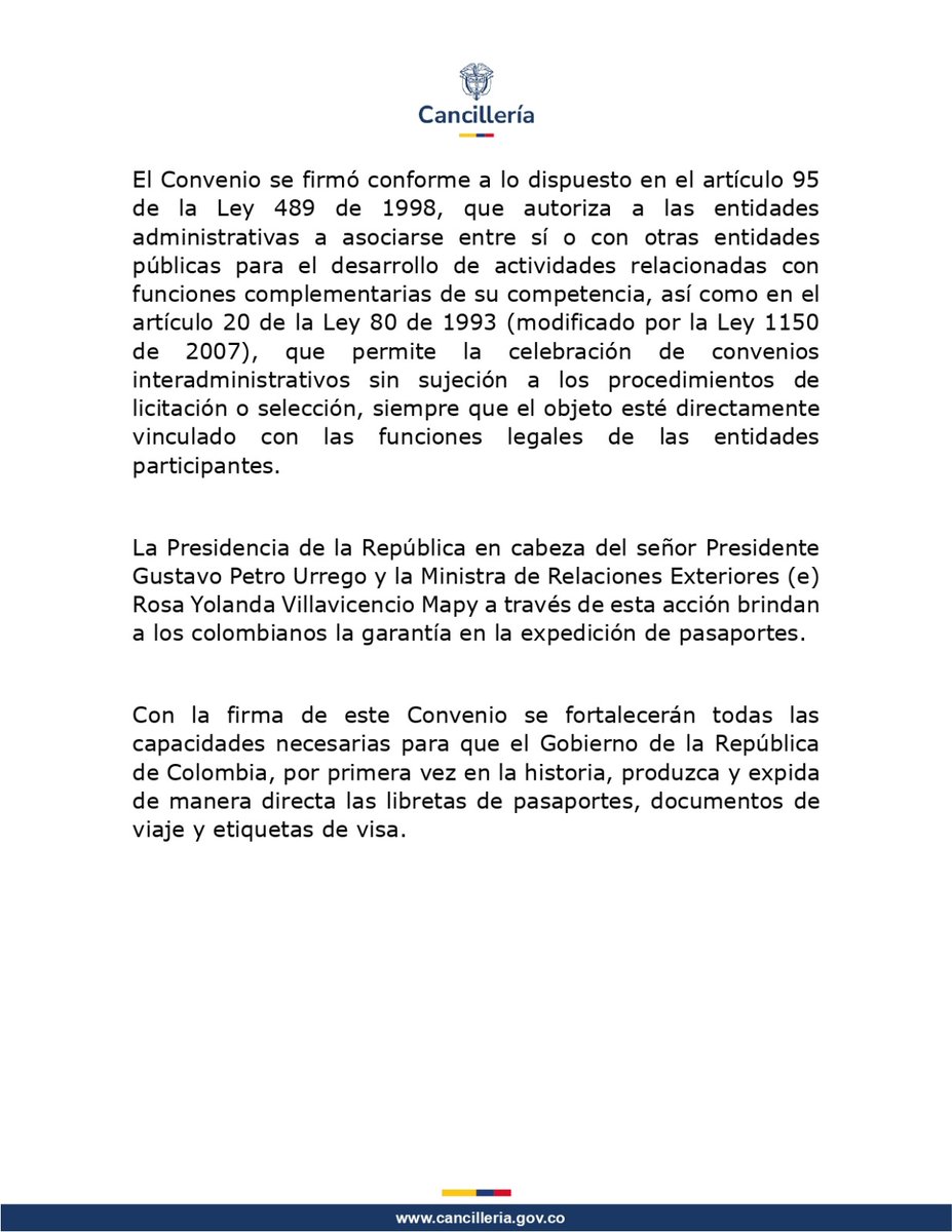 #Atención | El Estado colombiano producirá, por primera vez en la historia, libretas para pasaportes y etiquetas de visa. 

<a href="/infopresidencia/">Presidencia Colombia 🇨🇴</a> <a href="/petrogustavo/">Gustavo Petro</a> <a href="/ImprentaNalCol/">Imprenta Nacional de Colombia</a>