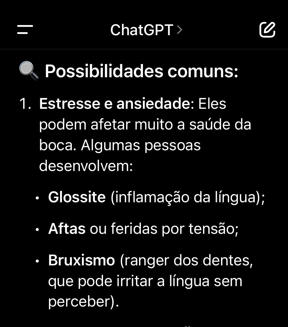 minha língua ta doendo por conta de estresse n é possível🫩