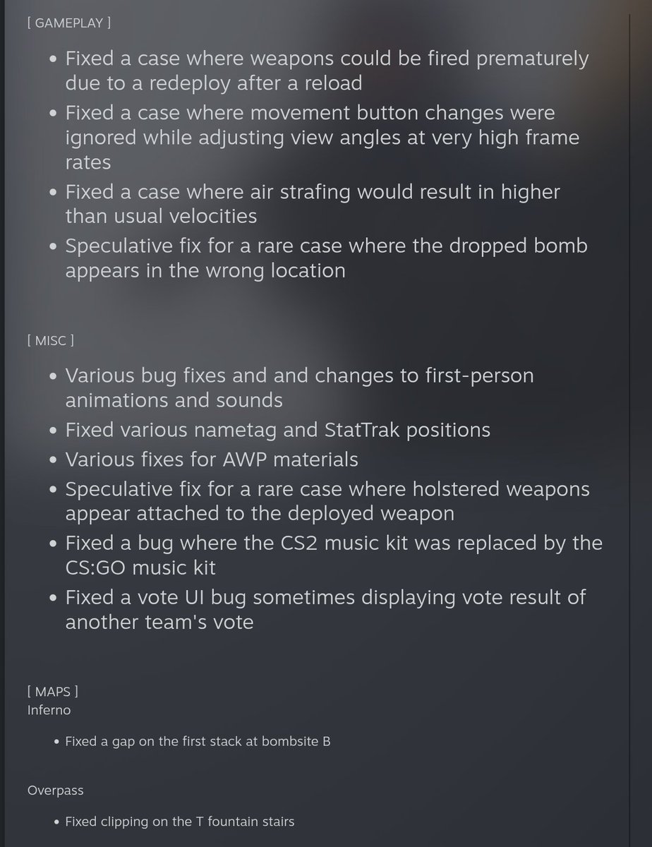 Ozzny_CS2's tweet image. NEW CS2 Update is OUT ‼️