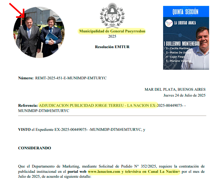 Editor_76's tweet photo. Salió a la luz el pago de 104 millones de pesos por parte del intendente de Mar del Plata, Guillermo Montenegro, a la señal LN+, para aparecer en los programas de Cristina Pérez y Esteban Trebucq. https://t.co/EBO58zRMxW