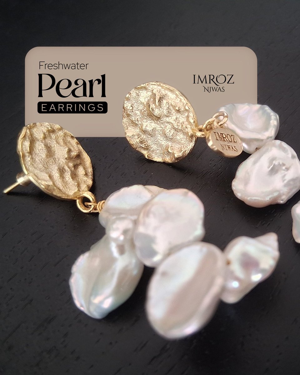 ImrozNiwas's tweet photo. Freshwater Pearl Earrings — A hand-hammered brass disc, imperfect &amp; beautiful, forms the base — like a sun worn soft by time. From it, five freshwater pearls fall in rhythm, catching the light with every movement, whispering grace.
Let your beauty move like water — soft&amp; luminous https://t.co/dEtMv3leFO