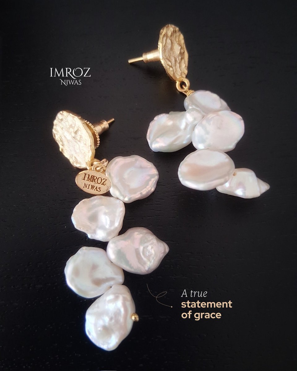 ImrozNiwas's tweet photo. Freshwater Pearl Earrings — A hand-hammered brass disc, imperfect &amp; beautiful, forms the base — like a sun worn soft by time. From it, five freshwater pearls fall in rhythm, catching the light with every movement, whispering grace.
Let your beauty move like water — soft&amp; luminous https://t.co/dEtMv3leFO