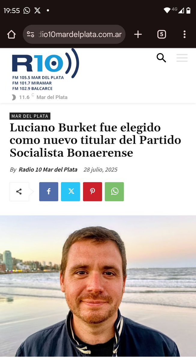 Luciano Burket fue elegido como nuevo titular del Partido Socialista Bonaerense radio10mardelplata.com.ar/luciano-burket… vía @Radio 10  Mar del Plata FM 105.5 / Miramar 101.7 / Balcarce