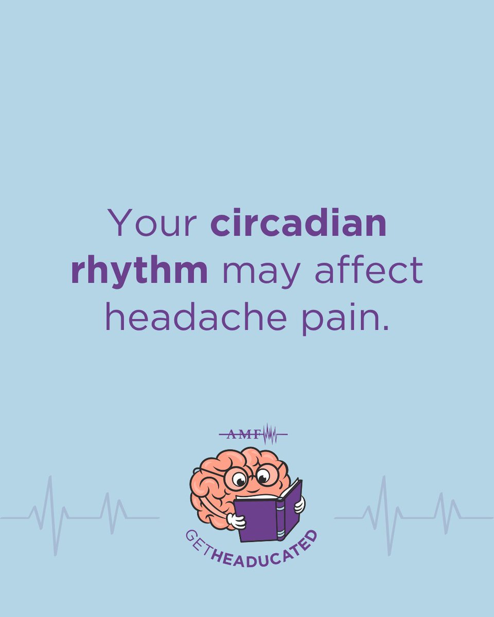 #GetHeaducated: Did you know your body’s internal clock — your circadian rhythm — could be linked to headache pain?

A recent study found that migraine and cluster headache attacks often follow daily patterns. Dive into the research summary here: americanheadachesociety.org/research/libra…