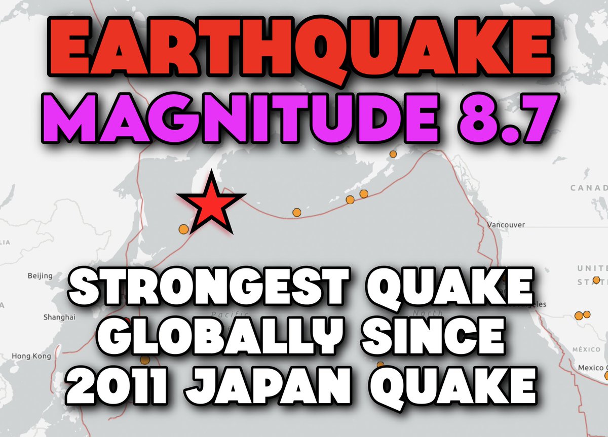 UPDATE: The #earthquake has been upgraded to a MAGNITUDE 8.7, the strongest quake since the March 11, 2011 Tōhoku earthquake and tsunami in Japan! 

The most recent quake of similar magnitudfe was on April 11, 2012, when a 8.6 hit Indonesia. off northern Sumatra.