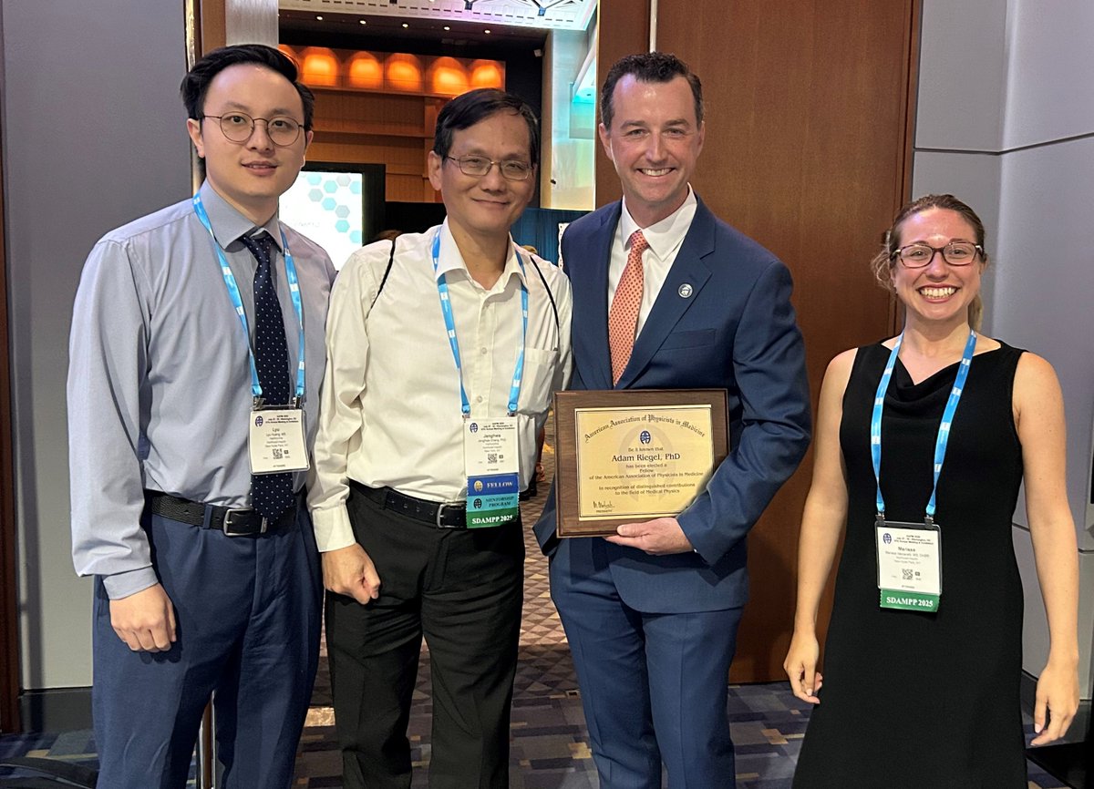 We are proud to share that Prof. Riegel was awarded the AAPM Fellowship on 7/28/2025. This prestigious recognition marks a significant milestone, as Prof. Riegel becomes the second faculty member—after Prof. Chang—from the HU Med Phys program to receive this distinguished honor.