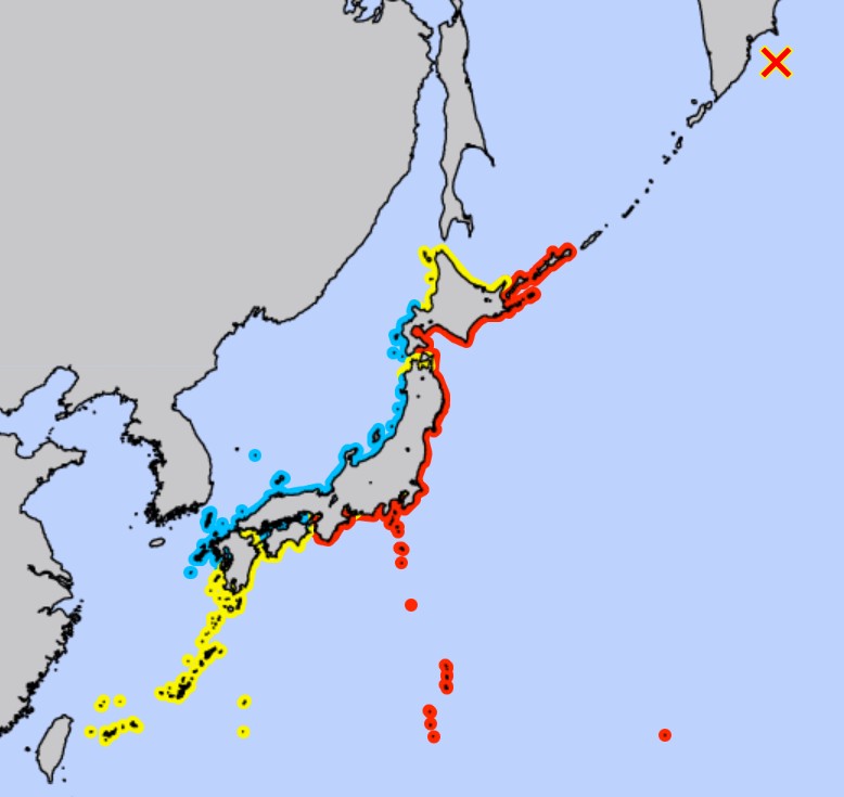 【津波警報に切り替え】
気象庁は、8時25分頃に起きたカムチャツカ半島付近の地震は、マグニチュードが8.7だったとしました。
北海道太平洋側などに出されていた津波注意報を警報に切り替えました。
★海からすぐに離れてください。
★出来るだけ高いところに移動してください。
＃津波警報