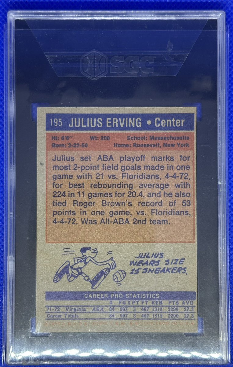 DocsSportsCard1's tweet image. Come join the stack sale! “Vintage house cleaning!”

$525

1972-73 Dr. J Julius Erving RC * SGC 4.5 VGEX+ * CENTERED only bad part is back centering GORGEOUS CARD

Plz see pinned tweet for rules and info.  Thx for looking! 😃
