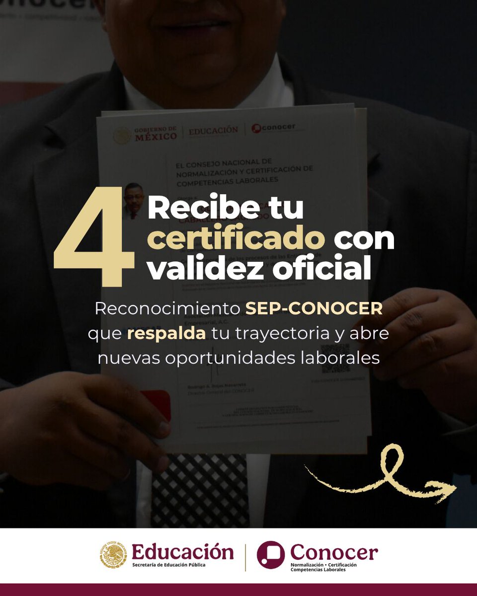 ConocerMx (@conocermx) on Twitter photo ¿Tienes experiencia, pero aún no la certificas? 🥇
Conoce los 4 pasos para obtener tu certificación oficial con #ConocerMx y la <a href="/SEP_mx/">SEP México</a> 📜✨
#TodosNosVamosaCONOCER #LoQueSabesVale ¿Tienes experiencia, pero aún no la certificas? 🥇
Conoce los 4 pasos para obtener tu certificación oficial con #ConocerMx y la <a href="/SEP_mx/">SEP México</a> 📜✨
#TodosNosVamosaCONOCER #LoQueSabesVale