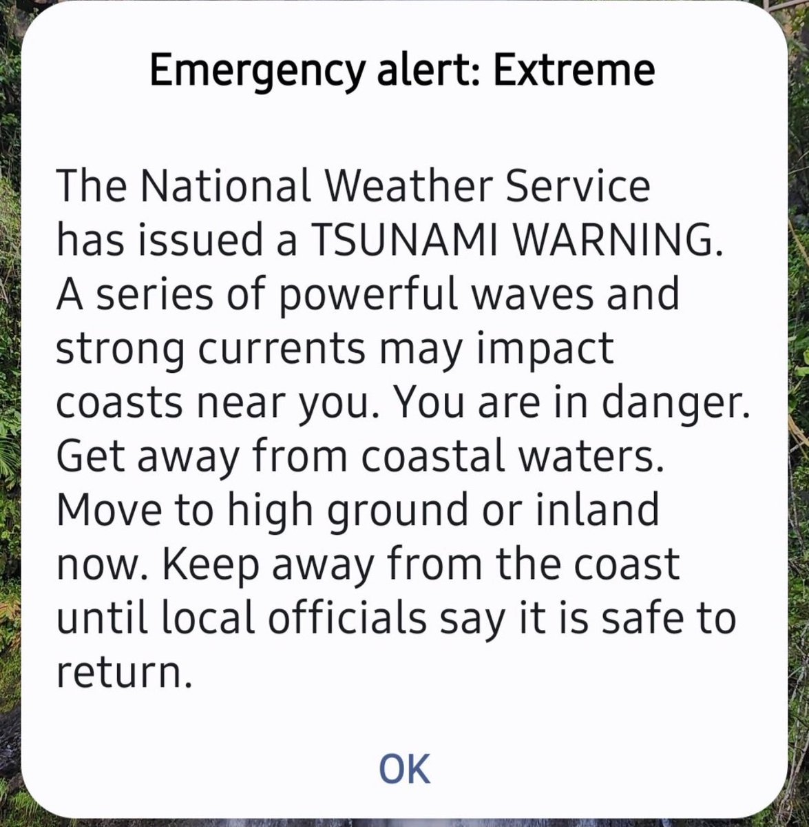 🚨 BREAKING: Hawaii residents receiving “EXTREME EMERGENCY ALERTS” as tsunami heads their way

“YOU ARE IN DANGER! Move to high ground or inland NOW!”

Residents are being told to go to the 4TH FLOOR OR ABOVE at a minimum in buildings that are at least 10 stories

h/t