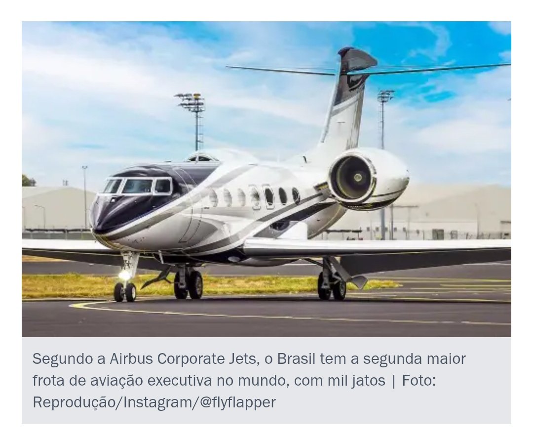 OPESTEOFICIAL's tweet photo. De acordo com o CEO da Flapper, Paul Malicki, o custo para manter um jato no Brasil é de R$ 150 mil por mês.

Segundo ele, o governo brasileiro, além de não cobrar impostos dos jatinhos dos super-ricos, deveria pagar um Bolsa Jatinho aos bilionários, para concentrarem mais renda. https://t.co/O1be8avW3r