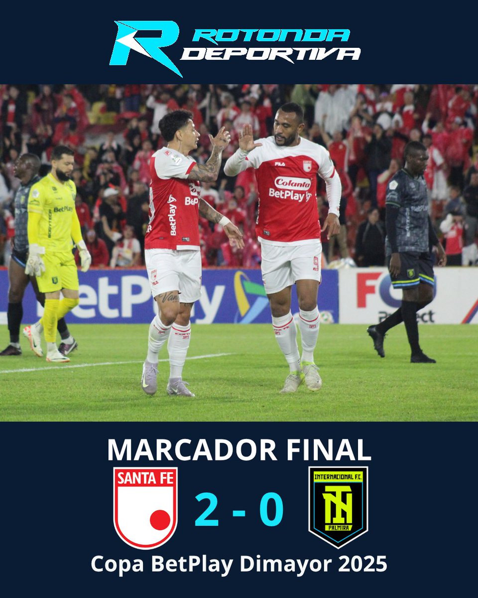 🦁 ¡Ventaja en la ida! ⚽

Santa Fe superó por 2-0 a Inter de Palmira en El Campín por la Fase 1B de la Copa BetPlay. Los goles fueron obra de Angelo Rodríguez y Harold Santiago Mosquera. El partido de vuelta será el martes 5 de agosto.

<a href="/SantaFe/">Independiente Santa Fe</a> <a href="/InterPalmira/">Internacional F.C. de Palmira</a> 

📸: <a href="/josegacel/">José Celis</a>