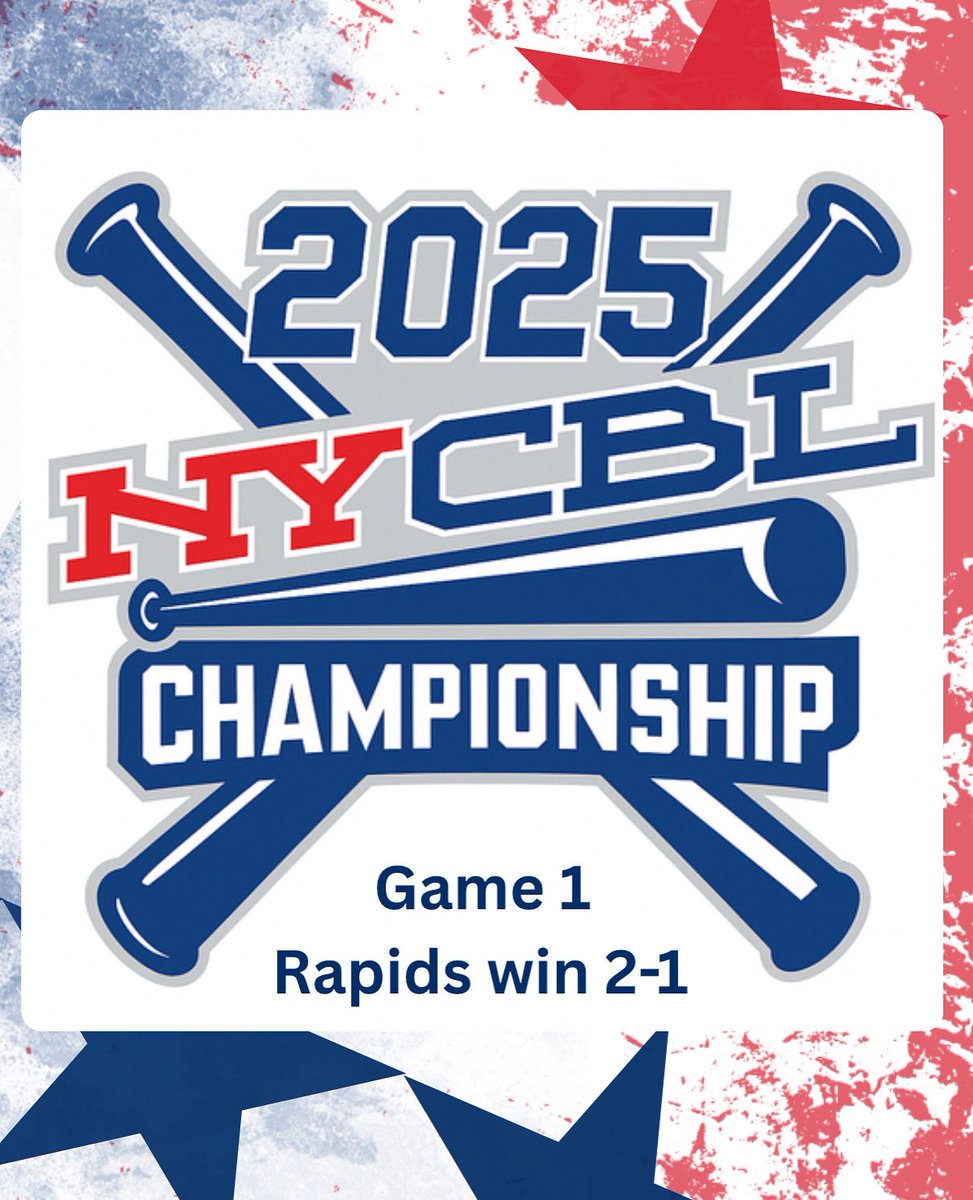 Game 1 of the NYCBL Championship Series goes to the Genesee Rapids. Game 2 is tomorrow in Syracuse at 4pm followed by Game 3 if necessary ⚾️