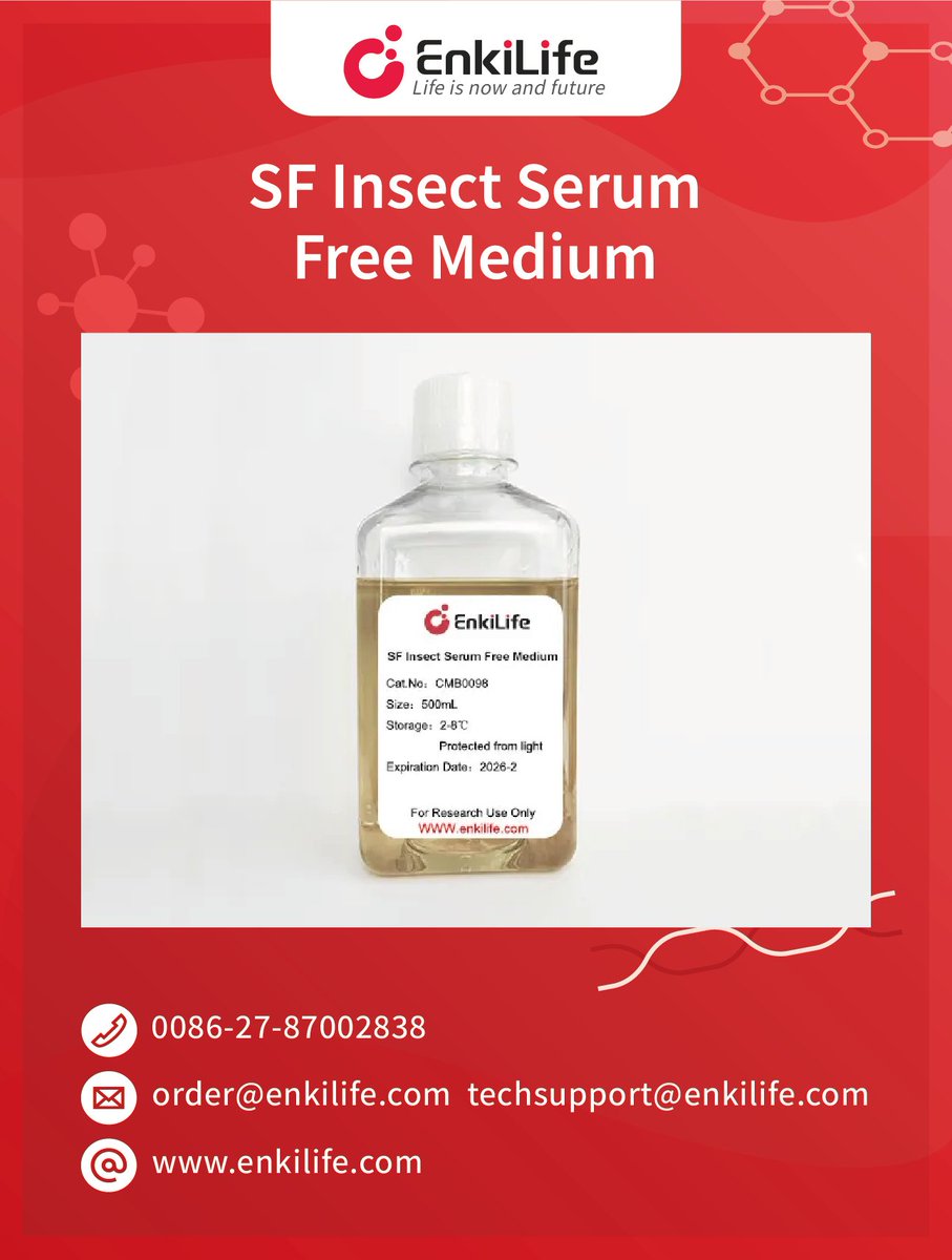 JasonJ641598's tweet image. 🔬 SF INSECT SERUM-FREE MEDIUM
▶ High-density suspension
▶ Recombinant protein systems

📊 ・500ml | pH 6.0-6.3

🛡️ FEATURES
・Zero serum = consistency
・Glucose/Gln/Hydrolysates
・Sf9/Sf21 cell-tested

#BioProcessing #ViralVectors #CellTech #BiologicsRUO #LabEssentials