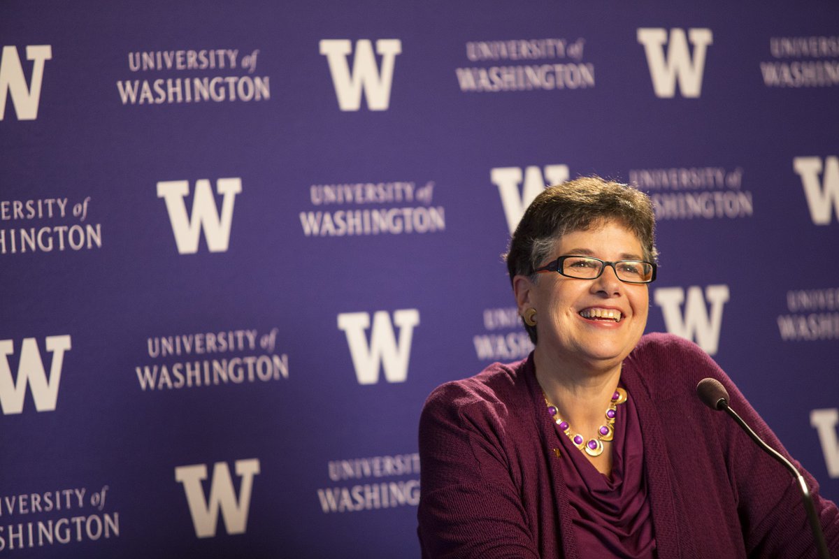 UW's tweet photo. First woman. First Latina. First first-generation immigrant to lead UW. Ana Mari Cauce made history — and opened new possibilities. She's now returning to the classroom to teach psychology.

Thank you for your leadership, President Cauce. 💜🐾
| https://t.co/PtikAdHQZt https://t.co/8b7s8uGyne
