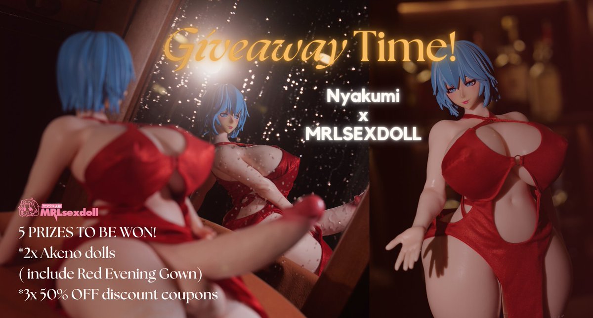Nyakumi (@nyakumi_senpai) on Twitter photo ๐GIVEAWAY TIME! ๐
<a href="/mrlsexdoll/">mrlsexdoll</a> & I are celebrating with a special co-branded giveaway for the fans!:
๐Two winners will get a Akeno Futa Doll (with red dress) & Three winners will get a 50% OFF coupons~
๐ Like + Retweet to enter!
5 Winners will be drawn randomly by me on ๐GIVEAWAY TIME! ๐
<a href="/mrlsexdoll/">mrlsexdoll</a> & I are celebrating with a special co-branded giveaway for the fans!:
๐Two winners will get a Akeno Futa Doll (with red dress) & Three winners will get a 50% OFF coupons~
๐ Like + Retweet to enter!
5 Winners will be drawn randomly by me on