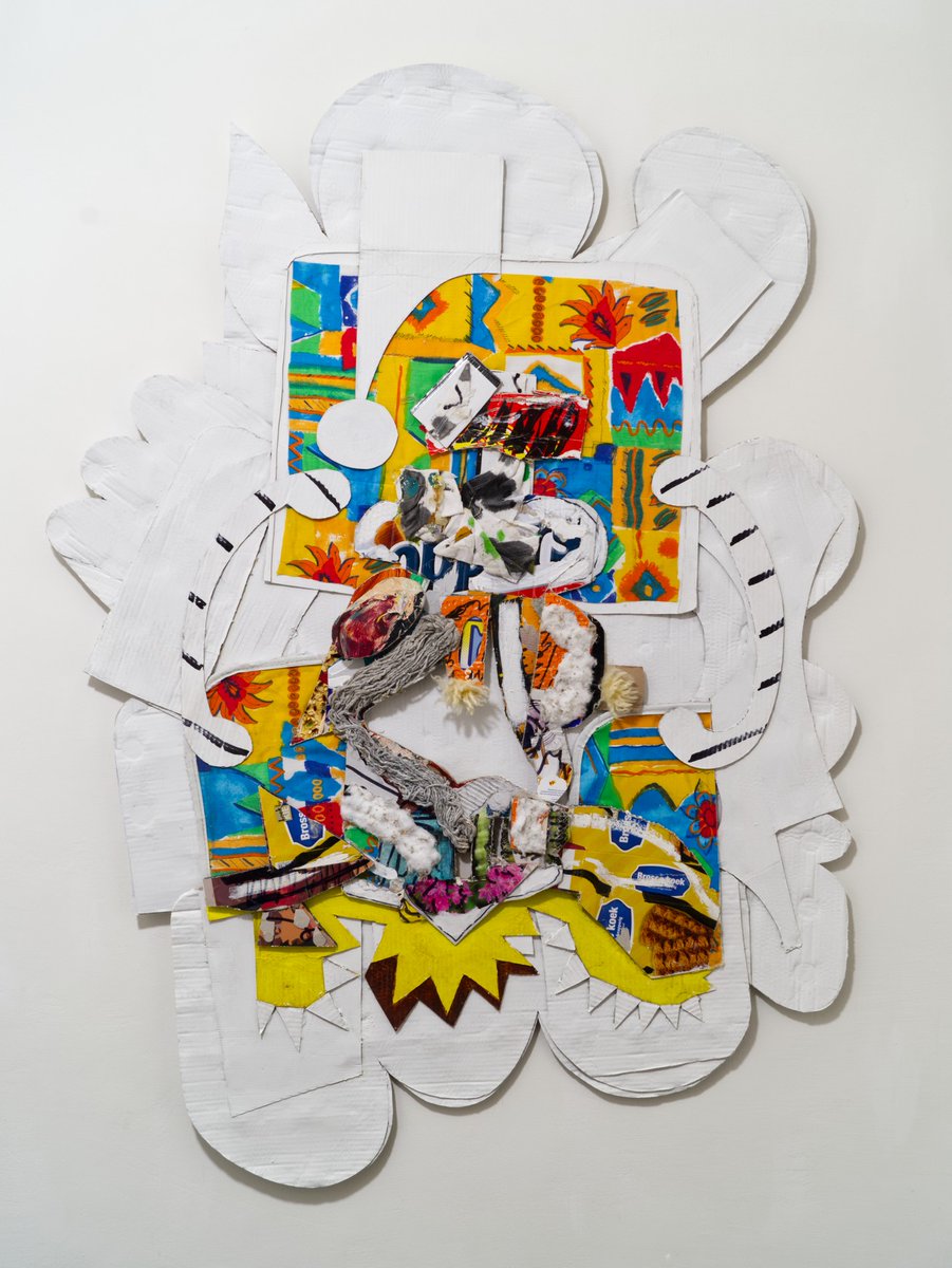 48073's tweet image. - 21067 Oh Boy -

Artist: 48073
Year: 2021.
Size: 115x147cm.
Material: cotton, wool, acrylic, oil, oil on chipboard, photo print, stitching, marker, packaging, fabric on cardboard.

#contemporaryart  #artcontemporain #abstractarts #expandedpainting #assemblageart #assemblage