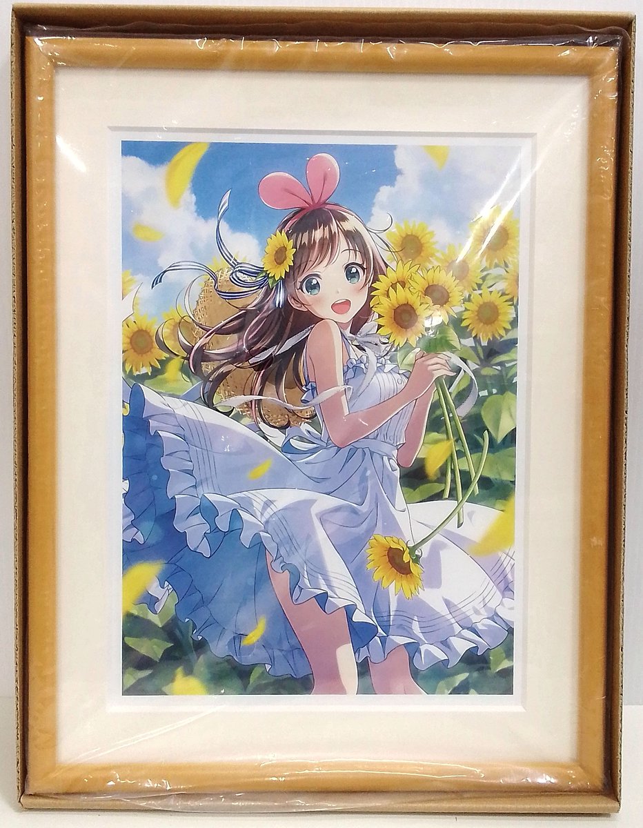 さくら　アクリル画　原画「シロツメクサの咲くフィールド」額縁付＋複製画3枚 さくら アクリル画 原画「シロツメクサの咲くフィールド」額縁付